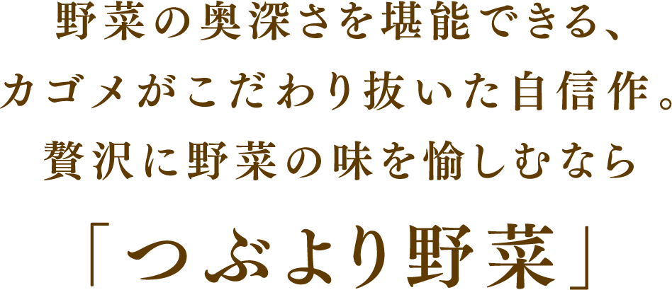 野菜の奥深さを堪能できる、カゴメがこだわり抜いた自信作。贅沢に野菜の味を愉しむなら「つぶより野菜」