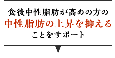 食後中性脂肪が高めの方の中性脂肪の上昇を抑えることをサポート